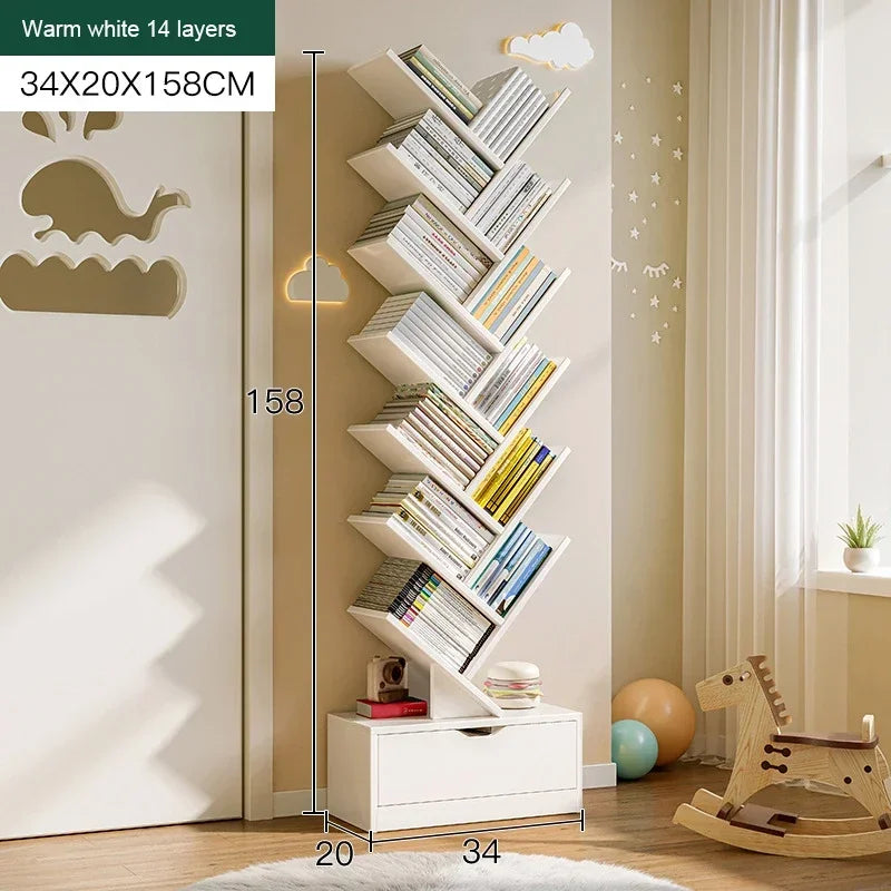 Tree Shape Bookshelf: Space-Saving Multi-Storey Design