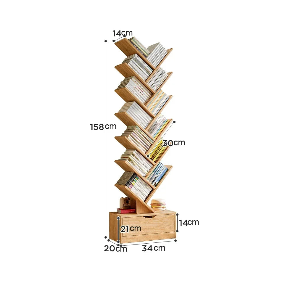 Tree Shape Bookshelf: Space-Saving Multi-Storey Design