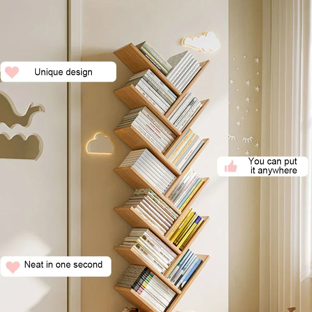 Tree Shape Bookshelf: Space-Saving Multi-Storey Design
