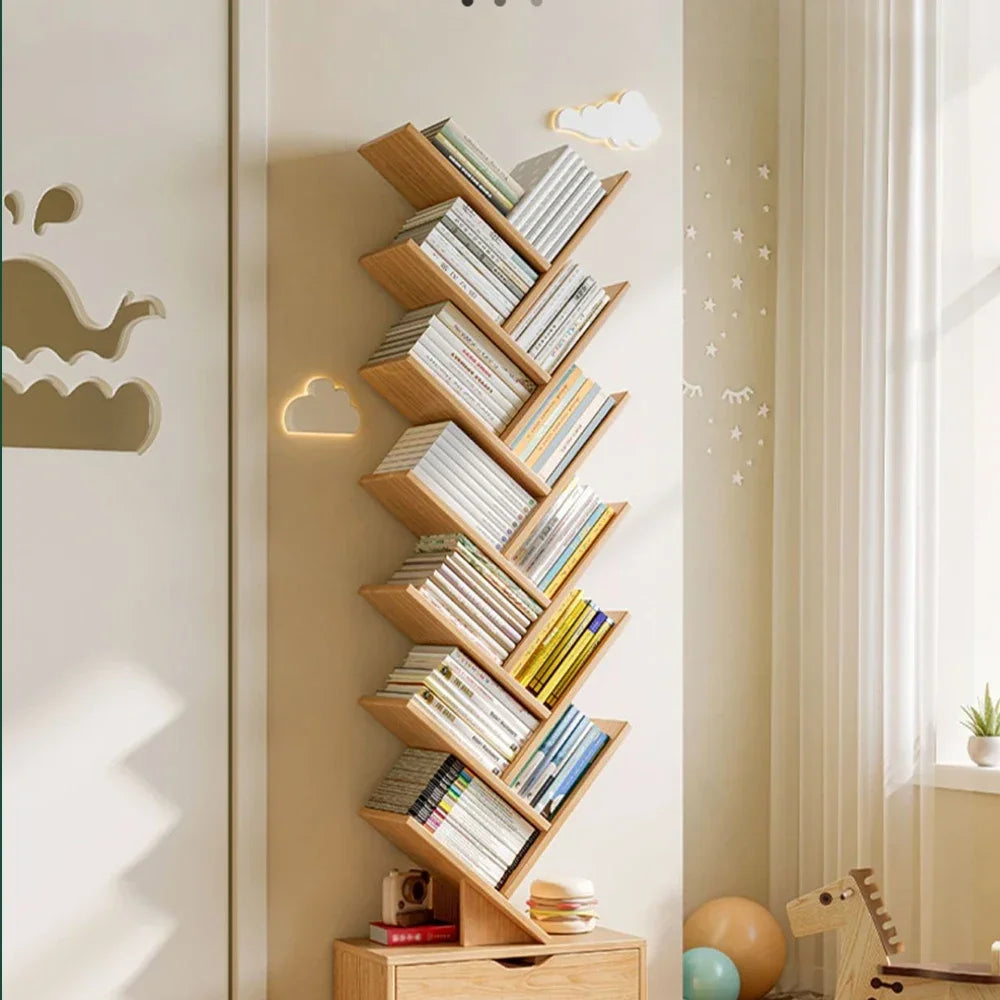 Tree Shape Bookshelf: Space-Saving Multi-Storey Design