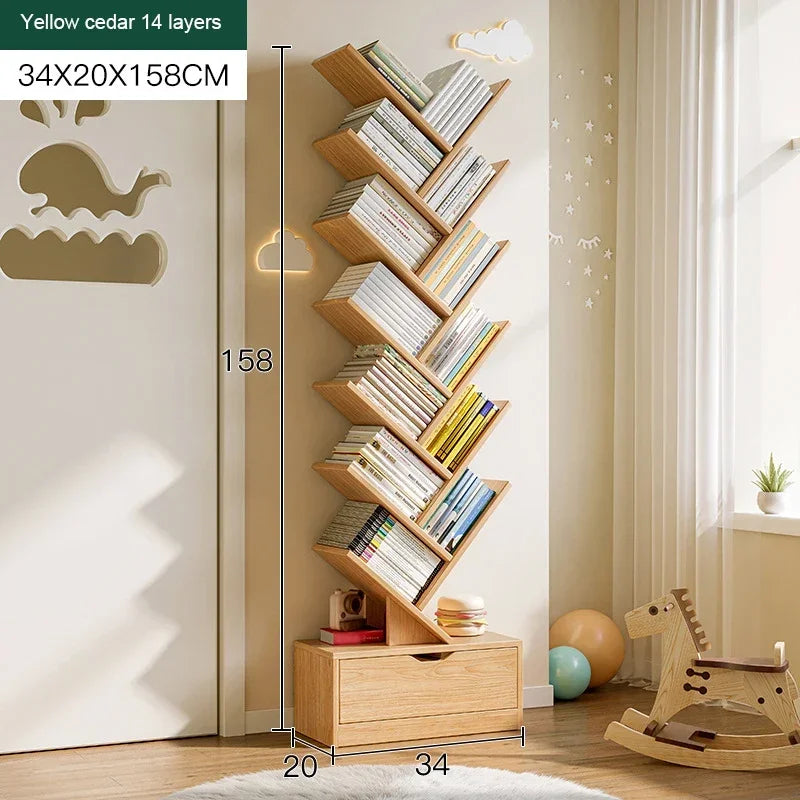 Tree Shape Bookshelf: Space-Saving Multi-Storey Design